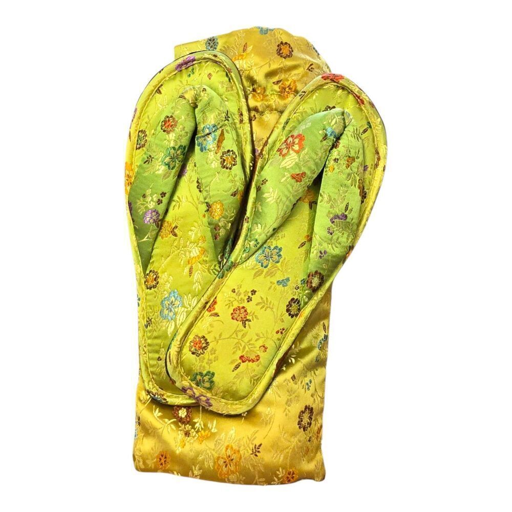 Ciccia Bella Green Satin Slippers M 7-8